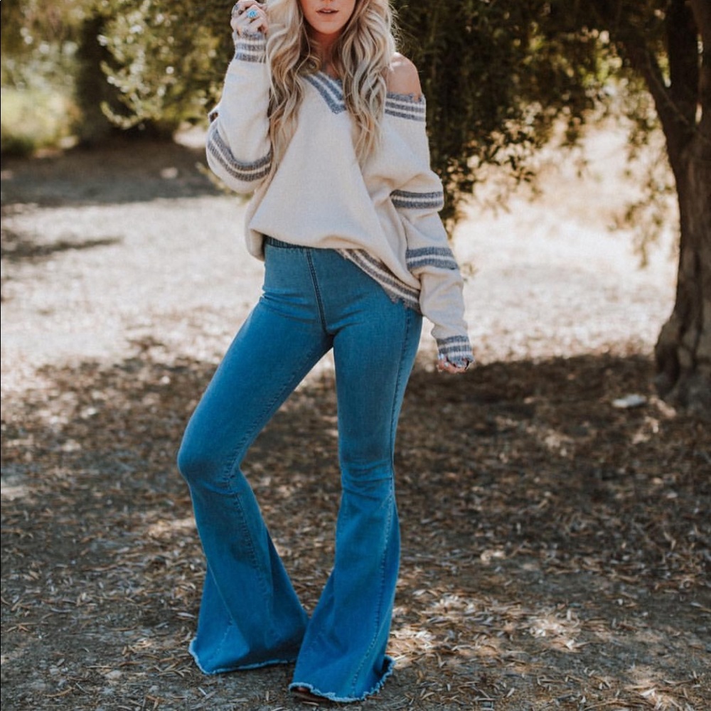 Boutique high waisted flare jeggings